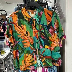FARM Rio Multicolor Tropical Button Down Shirt